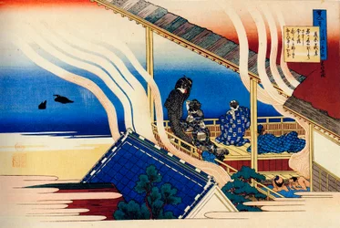 Da série Cem Poemas de Cem Poetas: Fujiwara no Yoshitaka, c1830.