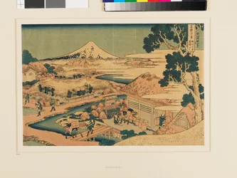 Fuji a partir dos campos de chá de Katakura em Suruga