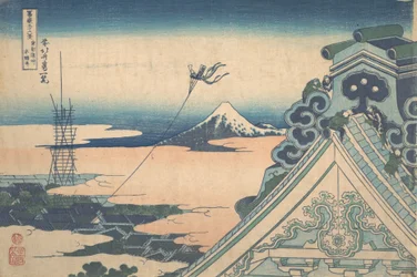 Templo de Hongwanji Em Asakusa membro Edo e Templo de Asakusa Hongwanji, de tem teserie stilty-san x vista w. .. .. , mosquito. 1830-32.