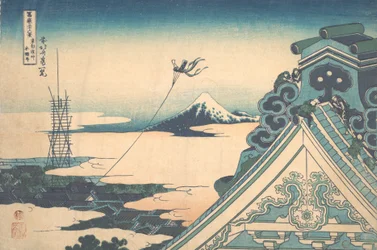 Templo de Hongwanji Em Asakusa membro Edo e Templo de Asakusa Hongwanji, de tem teserie stilty-san x vista w. .. .. , mosquito. 1830-32.