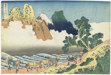 Rio Minobu e Monte Fuji vistos de trás, 1831-1834