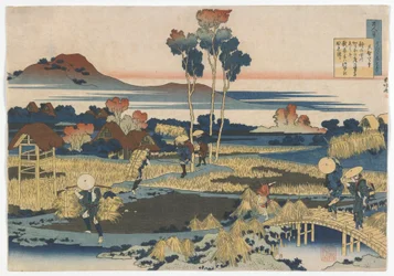 Cem poetas, um poema cada, conforme explicado pela enfermeira: Período Edo do Imperador Tenji (Tenchi), 1835 (impressão em xilogravura a cores)
