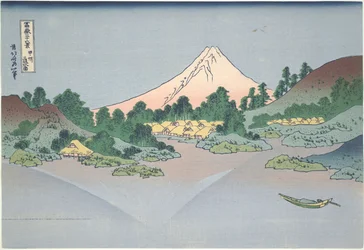 Reflexão de Fuji no Lago Misaka na província de Kai, da série Trinta e Seis Vistas do Monte Fuji