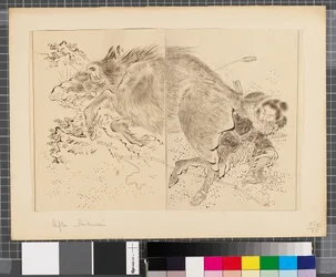 Cenas da guerra entre o Japão e a Coreia, finais do século XVIII e primeira metade do século XIX (tinta e aguada sobre papel)