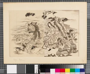 Cenas da guerra entre o Japão e a Coreia, finais do século XVIII e primeira metade do século XIX (tinta e aguada sobre papel)