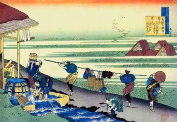 Série de cem poemas de cem poetas: "Minamoto no Tsunenobu" Impressão de Katsushika Hokusai (1760-1849) (escola ukiyo-e) por volta de 1830 Estado de l