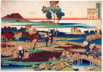 Série de Cem Poemas de Cem Poetas: "Tenchi Tenno" Impressão de Katsushika Hokusai (1760-1849) (escola ukiyo-e) cerca de 1830 Estado Hermitage São Petersburgo