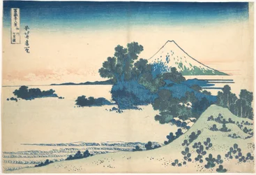 Shichirigahama, na província de Sagami (Sōshū Shichirigahama), da série «Trinta e seis vistas do Monte Fuji» (Fugaku sanjūrokkei)