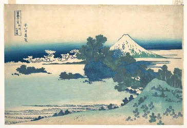 Shichirigahama, na província de Sagami (Sōshū Shichirigahama), da série «Trinta e seis vistas do Monte Fuji» (Fugaku sanjūrokkei)