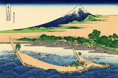 Costa da Baía de Tago, Ejiri no Tokaido, c.1830 (impressão em bloco de madeira)