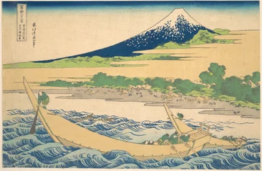 Baía de Tago, perto de Ejiri, na Tōkaidō (Tōkaidō Ejiri Tago no ura ryaku zu), da série «Trinta e seis vistas do Monte Fuji» (Fugaku sanjūrokkei)