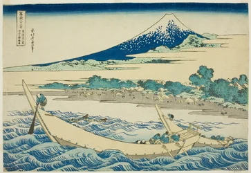 Outro local y Perto de Ejiri Oto o grau urbano (mapa esquemático do grau Urbano Ejiri Tago no Ura), da série ``Ti rty Mr. x Vie ws Of mount Fuji (Fugaku Usaju Rokukatsu)