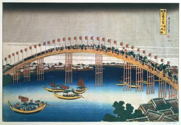 Ponte Temma, Osaka, Japão, 1830