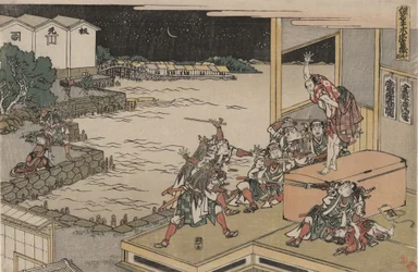 A Liga Leal dos Quarenta e Sete Rōnin (Chūshingura), Ato X: Gihei guarda o baú das armas