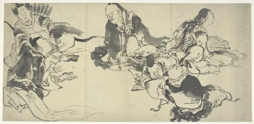 Os seis poetas mestres, período Edo (tinta no papel)
