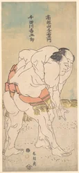 Os lutadores de sumô Takaneyama Yoichiemon e Sendagawa Kichigorō