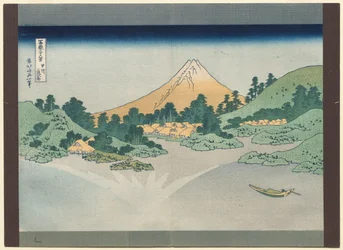 Trinta e seis vistas do monte Fuji: A superfície do lago Misaka na província de Kai, início da década de 1830