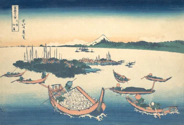Tsukudajima na província de Musashi Buyo Tsukudajima, da série Trinta e seis Vista..., ca. 1830-32.