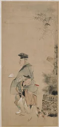Dois artistas passeando no ano novo, período Edo, ca. 1798-1801.