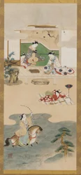 Paródia do conto de Nasu no Yoichi, período Edo, 1615-1868.