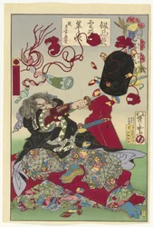 Okuda Sademon Yukitaka (título sobre o objecto)
Japanse brokaten uit de Genroku periode (título da série)
Genroku Yamato nishiki (título da série sobre o objecto)