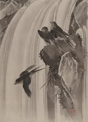 Andorinhas por uma cachoeira, ca. 1887