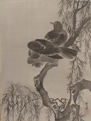 Dois pássaros em um galho, ca. 1887