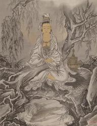 Kannon de túnica branca, ca. 1887.