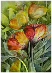 Flores vibrantes no jardim
