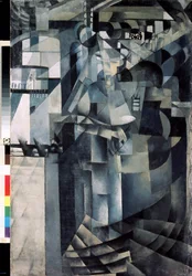 La vie dans un grand hotel (Vida num Grande Hotel). Peinture de Kasimir Severinovich Malevitch (Malevich, Malevic) (1878-1935), huile sur toile