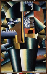 Retrato de Ivan Klyun (Kliun) (Ivan Klioune) (1873-1943) (Retrato de Ivan Klyun) - Peinture de Kasimir Severinovich Malevitch (Malevich, Malevic) (1878-1935), huile sur toile