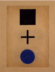 Suprematismo: quadrado, cruz, círculo pintura Gouache de Kasimir Malevic (Malevich, Malevich) (1878-1935) 1919-1920 Coleção particular