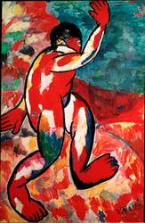 The Bather Painting by Kasimir Malevic (Malevich, Malevitch) (1878-1935) 1910 Dim. 105x69 cm Amsterdam, Museu Stedelijk