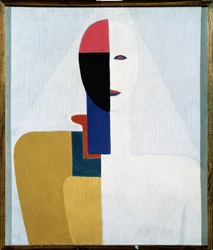 Torse de femme (Torso de uma Mulher). Peinture de Kasimir Severinovich Malevitch (Malevich, Malevic) (1878-1935), huile sur bois. Art russe, 20e siecle, avant garde, suprematisme, constructivisme. Museu Estatal Russo, São Petersburgo.
