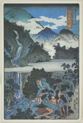 Quedas de Nunobiki no Santuário de Jakko (Jakko Nunobiki no taki), da série "Pontos cénicos nas montanhas de Nikko (Nikkosan meisho no uchi)"