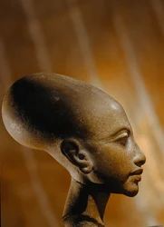 Cabeça de pedra composta de uma princesa de Amarna, um extenso sítio arqueológico egípcio,..., 2009 (foto)