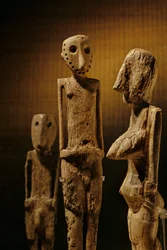 Estatuetas de marfim de hipopótamo e elefante, 2 pés de altura, do vale de Beersheba, estatuetas em forma...
