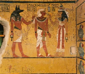 Pintura mural no túmulo do rei Tutankhamon; Egito; Novo Império; Tutankhamon; vale, 2003