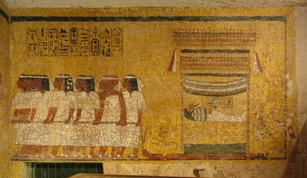 Pintura mural no túmulo do rei Tutankhamon; Egipto; Novo Reino; Tutankhamon; Vale de..., 2003 (foto)
