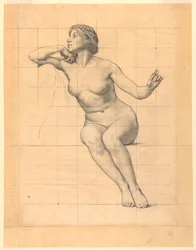 Peace, Figure Study para "The Beneficence of the Law", Mural no Essex County Court House, Newark, Nova Jersey
