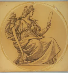 Estudo para "Prudence", Lunette em Hudson County Courthouse, Jersey City, NJ