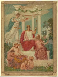 The Beneficence of the Law, Design for Mural no Essex County Court House, Newark, NJ