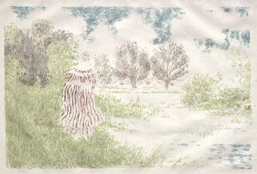 Paisagens: Mulher em um vestido listrado Paisagem: Mulher em um vestido listrado, 1898.