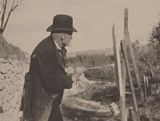 Pintura de Paul Cézanne em Les Lauves, 1906.