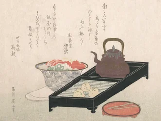 Utensílios para Chá e um Cake-Bowl, século XIX.