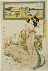 Santuário Benzaiten em Shinobugaoka (Shinobugaoka Benzaiten), das "Oito Vistas da Moda da Capital Oriental (Furyu Toto hakkei)"