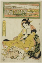 O distrito de teatros em Sakai-cho (Sakai cho shibai), das "Oito Vistas da Moda da Capital Oriental (Furyu Toto hakkei)"