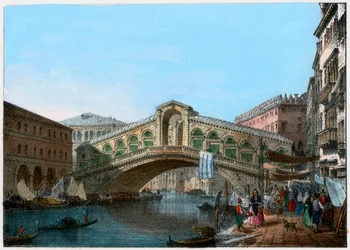 Ponte de Rialto, Veneza, Itália, século XIX.