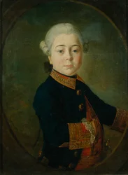 Retrato do Conde Nikolai Dmitrievich Matyushkin com criança, 1763