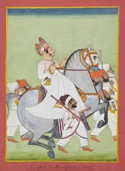 Retrato equestre de Singhji Motiram Ji, 1802-58